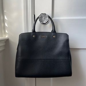 Furla black top handle handbag
